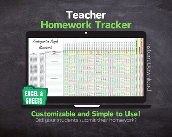 Hoja de cálculo de seguimiento de tareas y asignaciones de docentes personalizable: plantilla de Microsoft Excel y Google Sheets - Envío