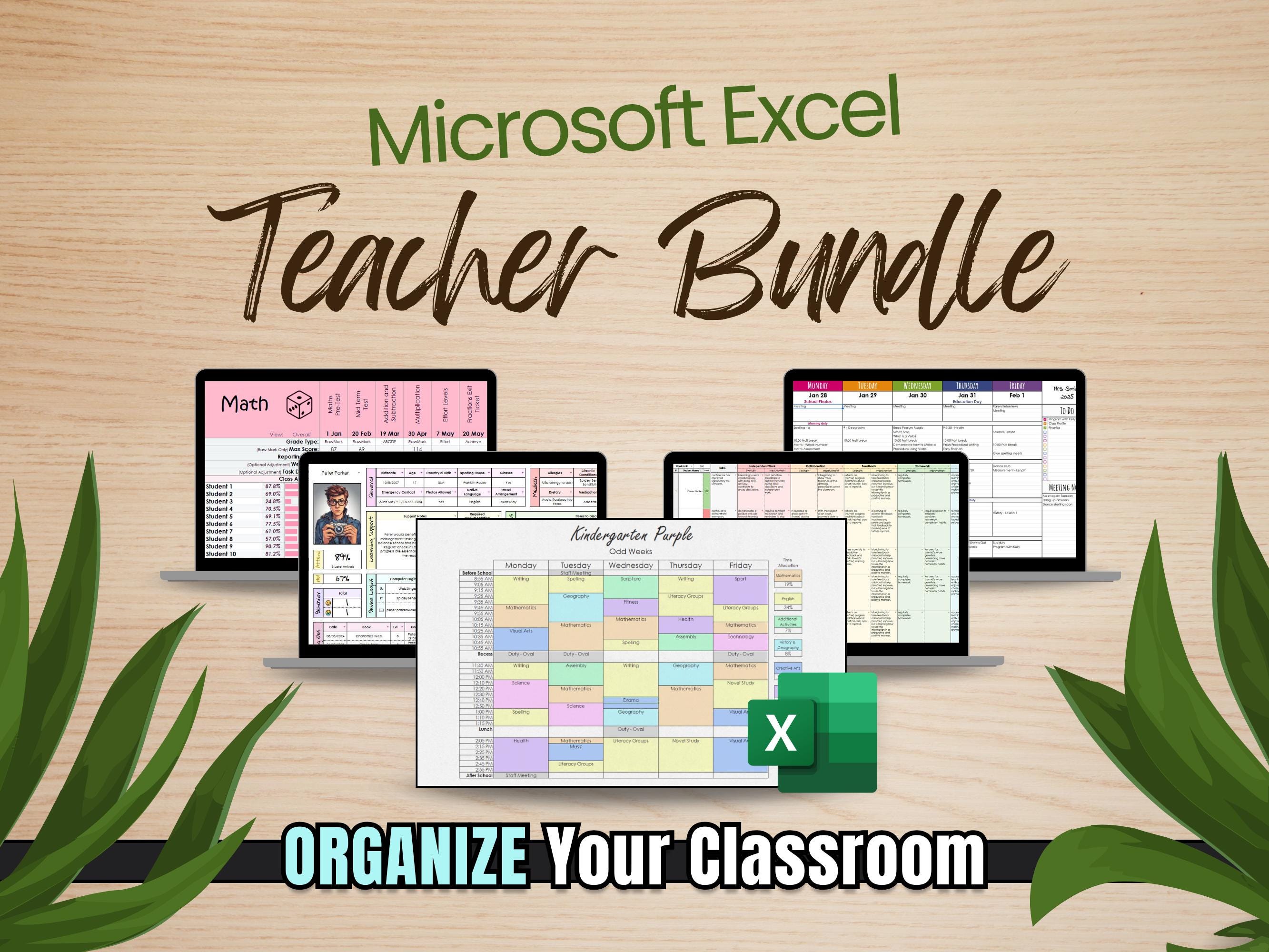 Microsoft Excel Back to School Bundle - Teacher Organization 2026 - Etsy