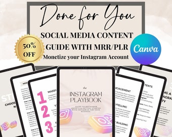 Done For You Instagram Content Playbook for Business, Master Resell Rights (MRR) and Private Label Rights (PLR), PLR Digital Product