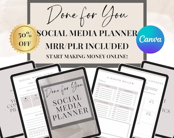 Done for You: Social Media Planner with Master Resell Rights (MRR) and Private Label Rights (PLR) -PLR Digital Product,plr ebook,lead magnet