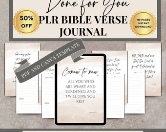 PLR Bible Verse Journal: Daily Devotional, Canva Template (PDF)