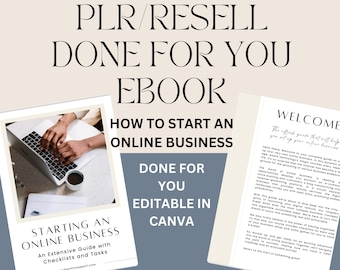 PLR Done For You eBook, How To Start An Online Business eBook, Canva Template, Lead Magnet, PLR Complete eBook, PLR Digital Products
