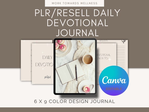 PLR Daily Devotional Journal: 45-Day Printable Canva Template (6x9 PDF)