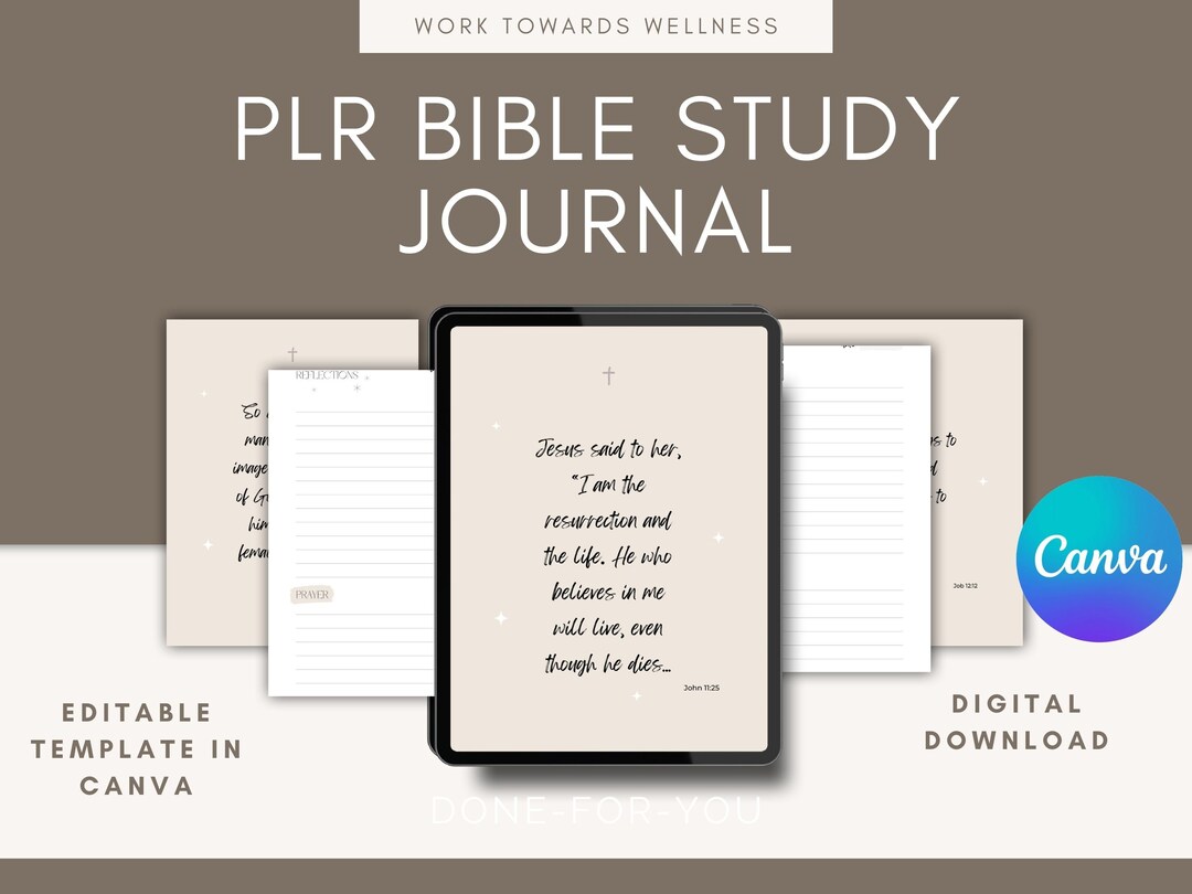 PLR Bible Study Journal: Daily Devotional Canva Template (digital ...