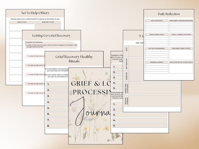 Grief Therapy Workbook Bundle: Coping Skills & Rituals (PDF) - Etsy