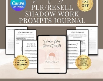 PLR Shadow Work Journal: 200 spunti, modello Canva (download digitale)