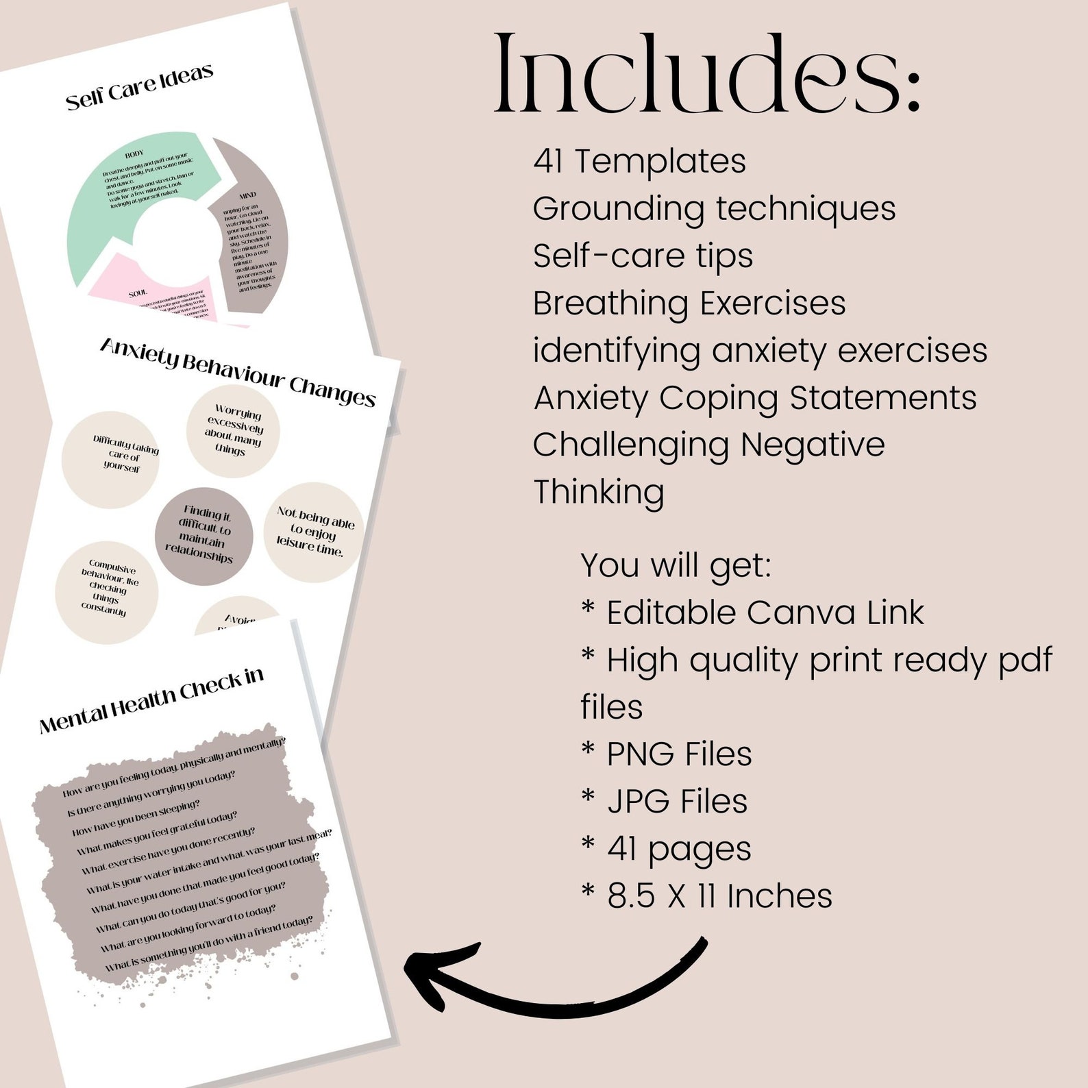 Anxiety Coping Skills Flashcards Canva Templates, Anxiety Coping Skill