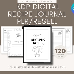 KDP Recipe Journal: 120-Page Canva Template with PLR (8.5x11 in)