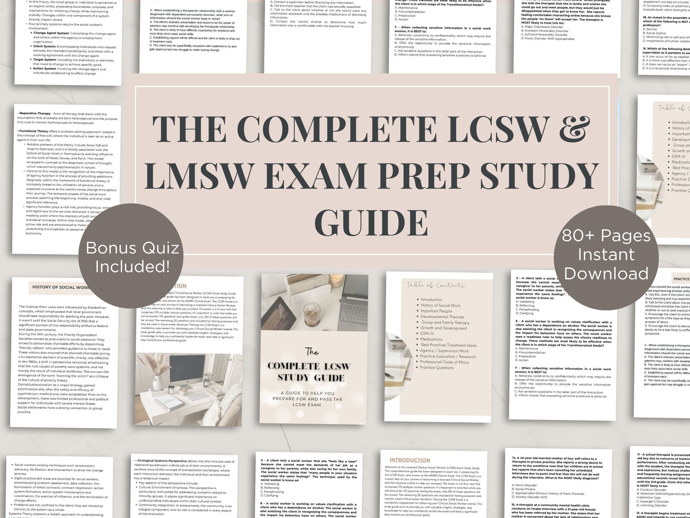 The Complete LCSW Study Guide & LMSW Study Guide, ASWB Exam Tool, Lcsw Lmsw Exam Study Guide