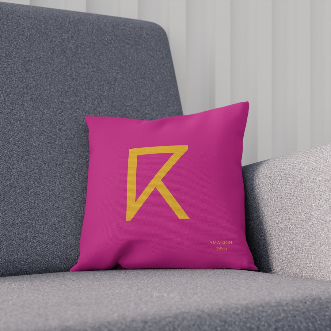 Letter K Cushion Amazigh Alphabet Tazerzit Fuchsia & Gold Etsy