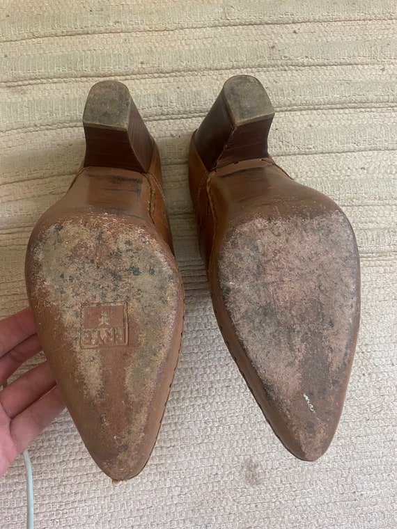VINTAGE FRYE BOOTS Phoenix Mules Brown Leather Mu… - image 4