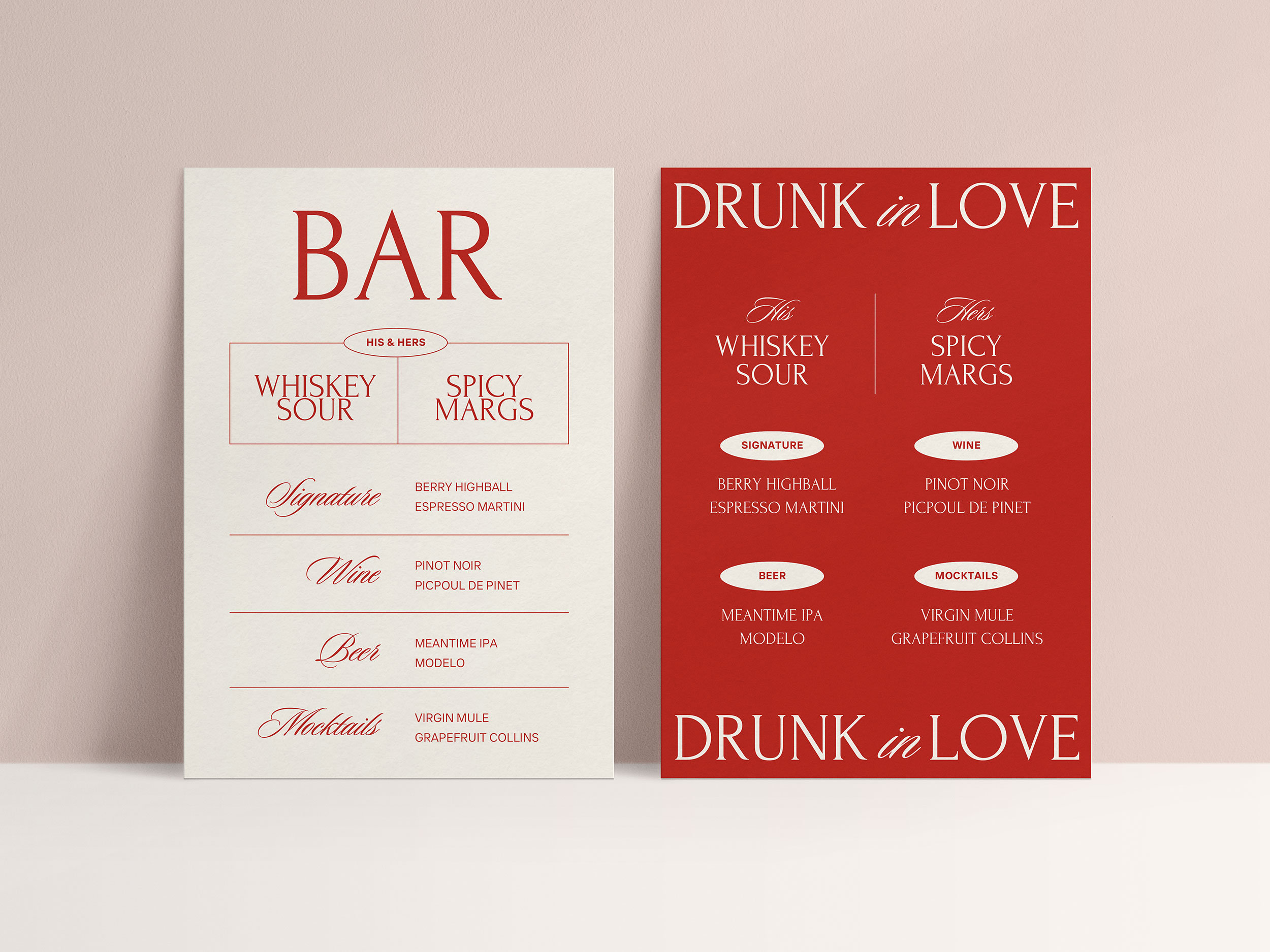 Minimal Bar Sign Template, Red And Cream Wedding Elegant Drinks Menu Printable, Simple Wedding Drink Menu, DIY Bar Menu, Wedding Stationery