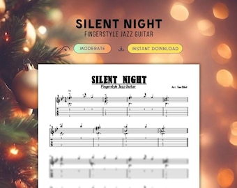 Silent Night - Jazzgitaararrangement (TAB standaardmuzieknotatie Christmas Vintage Song)