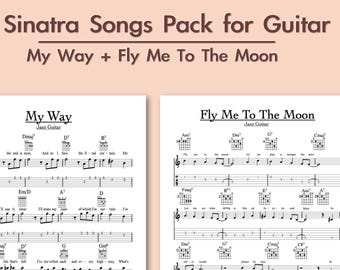 Pacchetto di spartiti per chitarra di Frank Sinatra: tablature, accordi, testi e melodia (download in PDF)