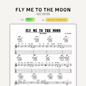 Fly Me To The Moon (Jazz Guitar - Chords and Melody, with Lyrics) Frank Sinatra Song TAB Music