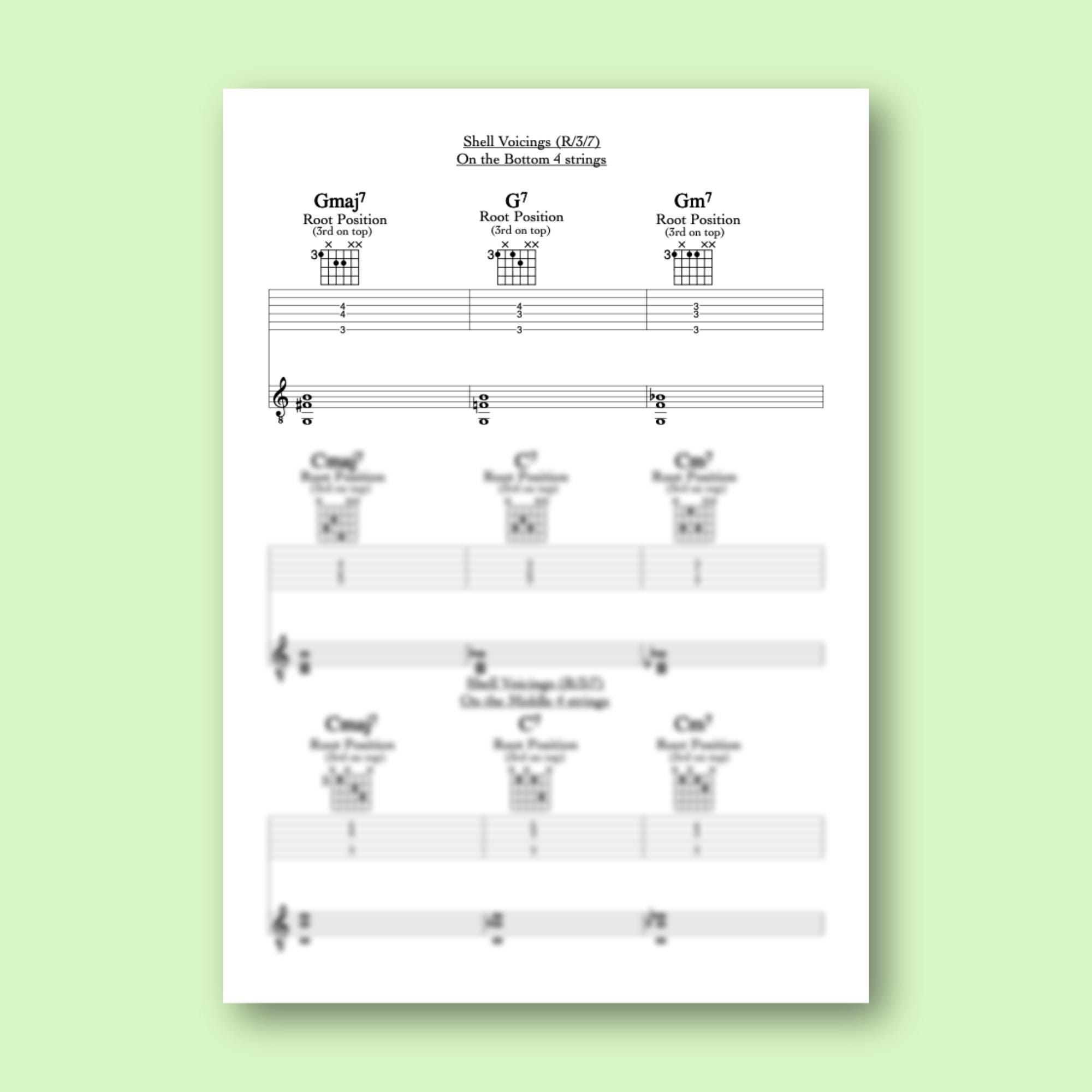Jazz Guitar Chords Guide – Inversions & Shell Voicings (PDF Download ...