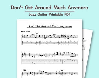 Arrangiamento per chitarra jazz di Don't Get Around Much Anymore, TAB e spartito