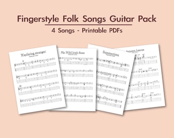 Pacchetto di brani per chitarra fingerstyle: tablature, accordi e testi (download in PDF)