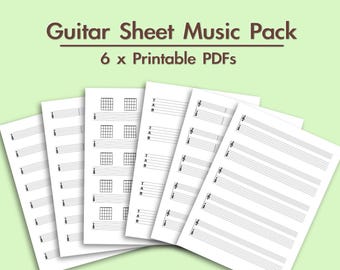 Spartiti per chitarra in formato TAB – Tablature vuote stampabili, diagrammi di accordi (PDF)