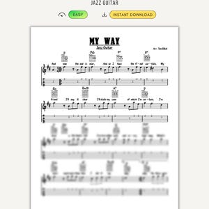 My Way  (Jazz Guitar - Chords Melody Lyrics TAB Sheet Music Frank Sinatra Old PDF Arrangement Classic)