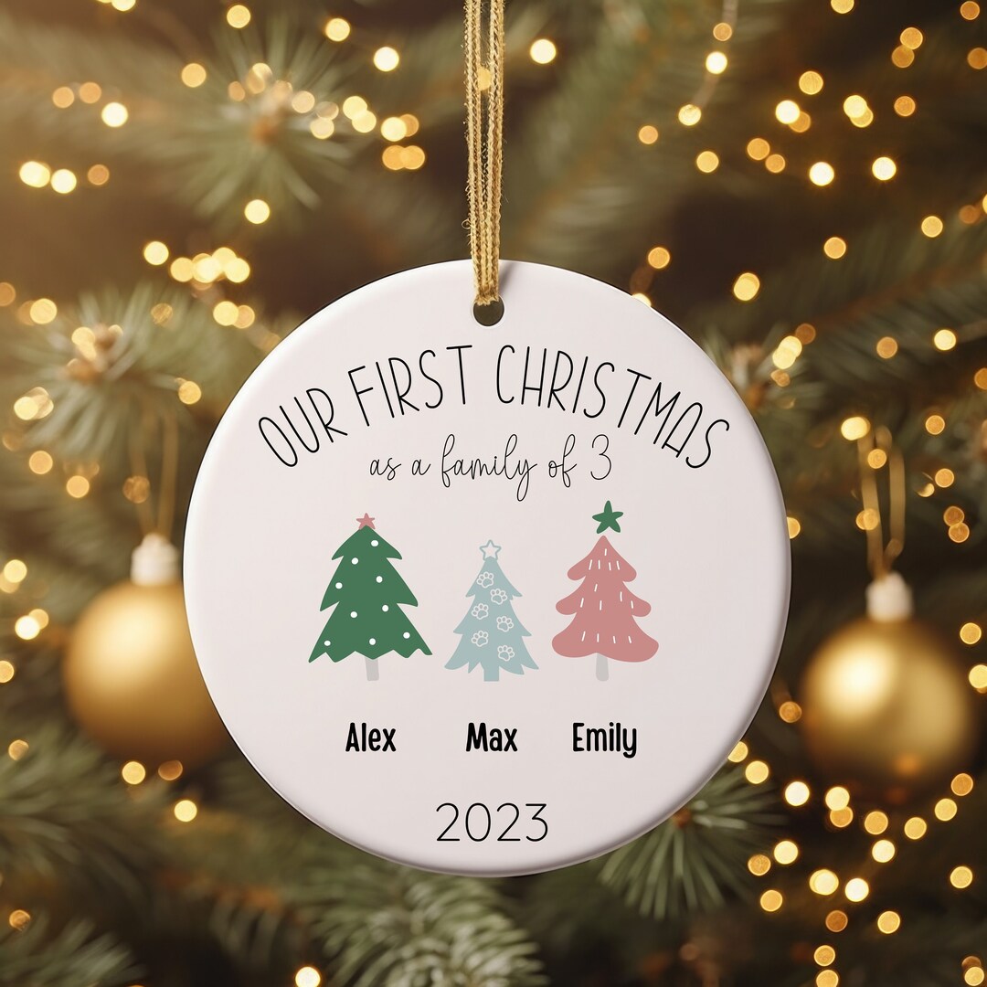 Family Of 3 Christmas Ornaments 