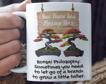 Personalised Bonsai Mug, Bonsai Lovers Coffee Cup, Botanist Gift Mug, Mug for Florists, Gardening Gift, Love My Garden Mug, Love Trees Mug