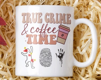 Tazza True Crime, Tazza per fan di True Crime, Fan di documentari sul crimine, Tazza True Crime e Coffee Time, Regali Criminal Mind, Tazza regalo Love True Crime