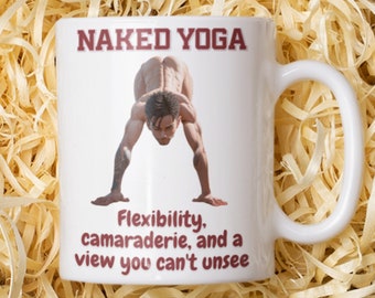 Naked Yoga Mug, Funny Yoga Gift, Yoga Pose Mug, Yoga Coffee Cup, Pilates Gift, Mug For Yoga Instructor, Gift For Yoga Teacher, Love Yoga Mug