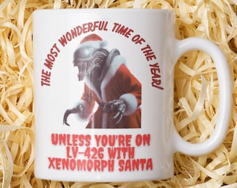 Tazza di Natale aliena, Tazza di Natale fan alieni, Regalo di Natale Xenomorfo, Regalo Xenomorfo, Tazza fan Ripley, Tazza di caffè per fan alieni, Xenomorfo, Alieno