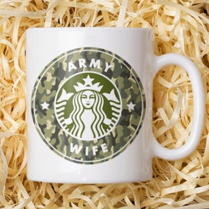 Army Wife Mug, Military Wife Coffee Cup, Army Spouse Mug, Army Camouflage Cup, Female Military Mug, Army OCP Mug, Deployed Wife Mug