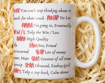 Tazza slang Gen-Z, Regalo dizionario Gen-Z, Tazza per Boomers, Tazza Millennials, Tazza Gen-Z, Regalo Gen-Z, Alpha, Cringey Gen-Z Slang
