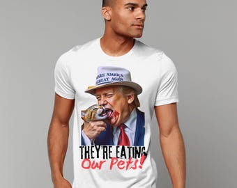 Camiseta de Donald Trump, Salven a nuestras mascotas Trump 2024, Divertida camiseta de regalo político con gatos, Elecciones MAGA, Apoye a Kamala Harris, Se están comiendo a nuestras mascotas