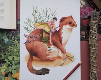 スーパーセカンドセール* 妖精の仲間たち アートプリント：気まぐれな水彩画の妖精ウォールアート、妖精好きへのギフト、フェアリーコア
