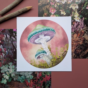 Impression d'art champignon agaric | Décoration champignon | Art gobelincore | Art mural champignon vénéneux | Cadeau pour amateur de champignons | Cadeau champignon | Décoration d'automne