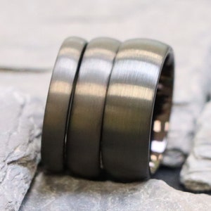 His and Hers Tungsten Wedding Bands - 8mm/6mm/4mm Brushed Dome Unisex Laser Engraved Rings, Christmas Gifts
