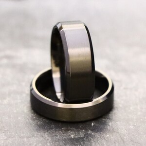 Men Women Promise Ring, Gift for Him, Engagement Tungsten Carbide Ring, Anniversary Bands, Engraved Personalized Gift, Couple Zirconium Ring