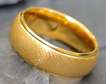 Tungsten Wedding Ring, Domed Ring Men, Engagement Band, Men's Promise Ring, Men's Gold Ring, Florentine Wedding Ring, Men's Anniversary Ring