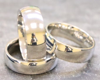Men Women Tungsten Wedding Band, 6MM-7MM-8MM Classic Domed Rings, Custom Engraved Personalized Titanium Rings, Custom Engrave Titanium Rings