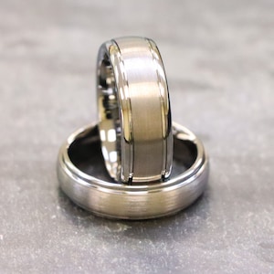 Anniversary Ring for Him, Promise Ring for Him, Men&#39;s Promise Ring for Couple, His And Hers Tungsten Wedding Bands, Couple Anniversary Rings