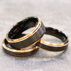 6mm Ring, Mens Wedding Band, Mens Ring, Mens Wedding Ring, Male Wedding Band, Couple Black Ring, Mens Engagement Rings, Unisex Engraved Band