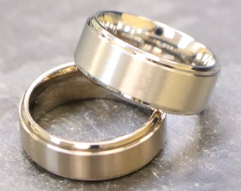 Men's Engagement Ring, Titanium Wedding Ring, 9mm Wedding Ring for Him, Titanium Womens Ring, 8mm Anniversary Ring for Him, Gift for Husband