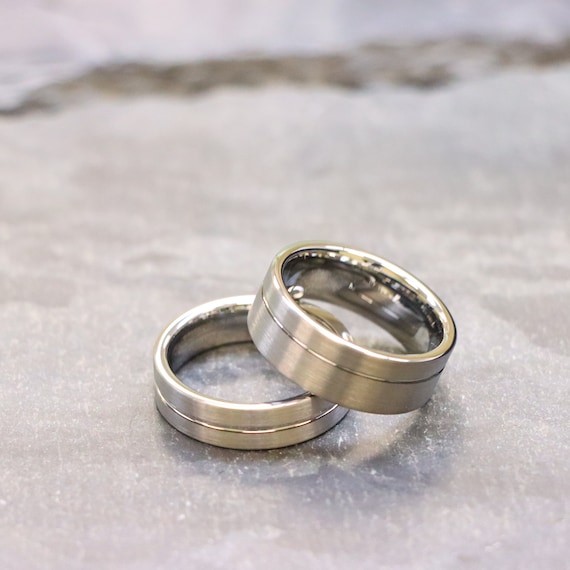 Men Tiffany Tungsten Ring Tiffany Gold Wide Signet Men's Ring - Main Image