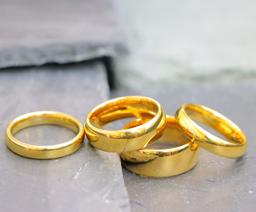 4mm/5mm/7mm/9mm Engagement Bands Yellow Gold Engagement Ring Etsy