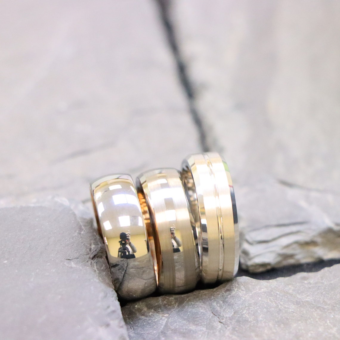 Mens Wedding Ring, Engagement Ring for Man, Pure Titanium Ring, Rose ...
