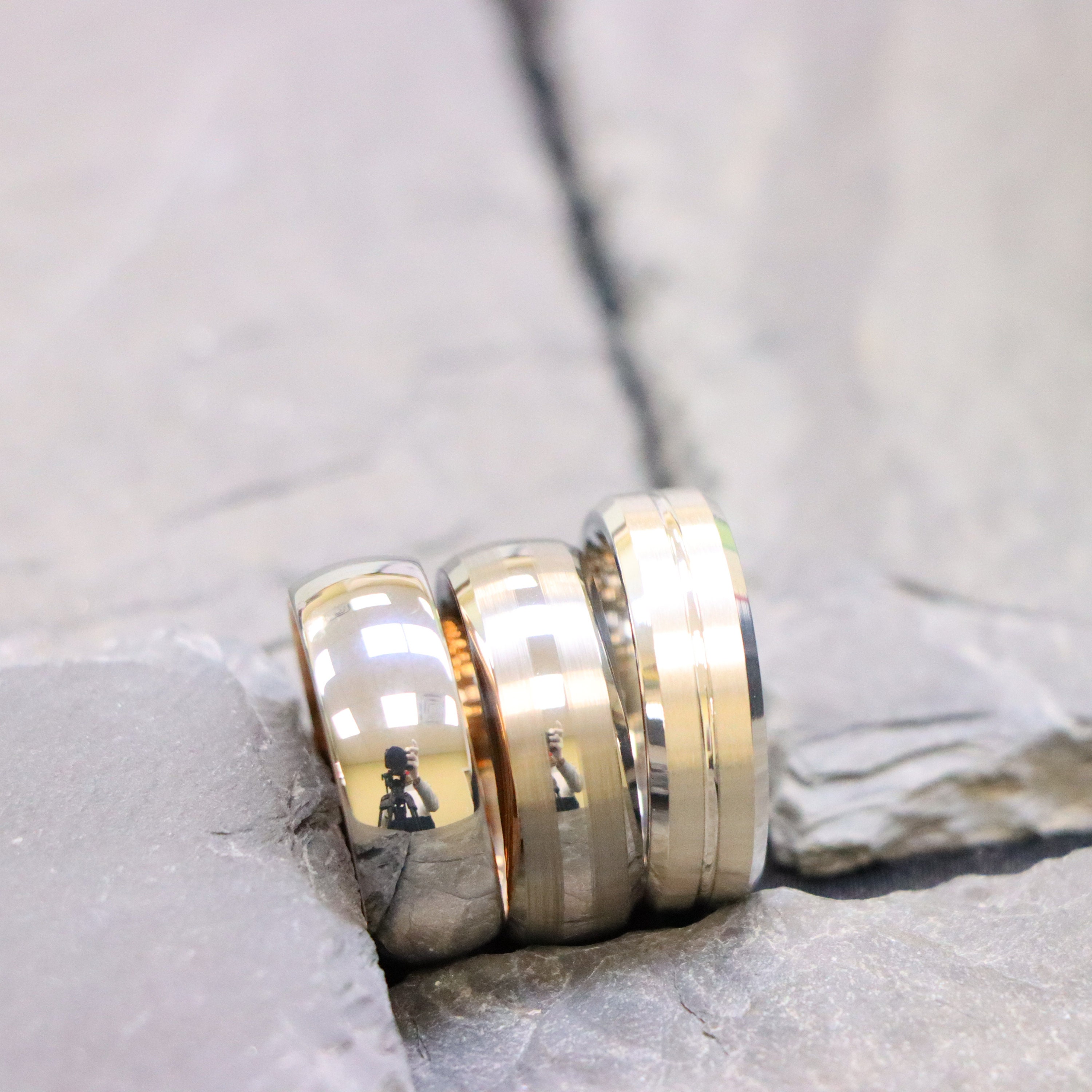 Mens Wedding Ring, Engagement Ring for Man, Pure Titanium Ring, Rose ...