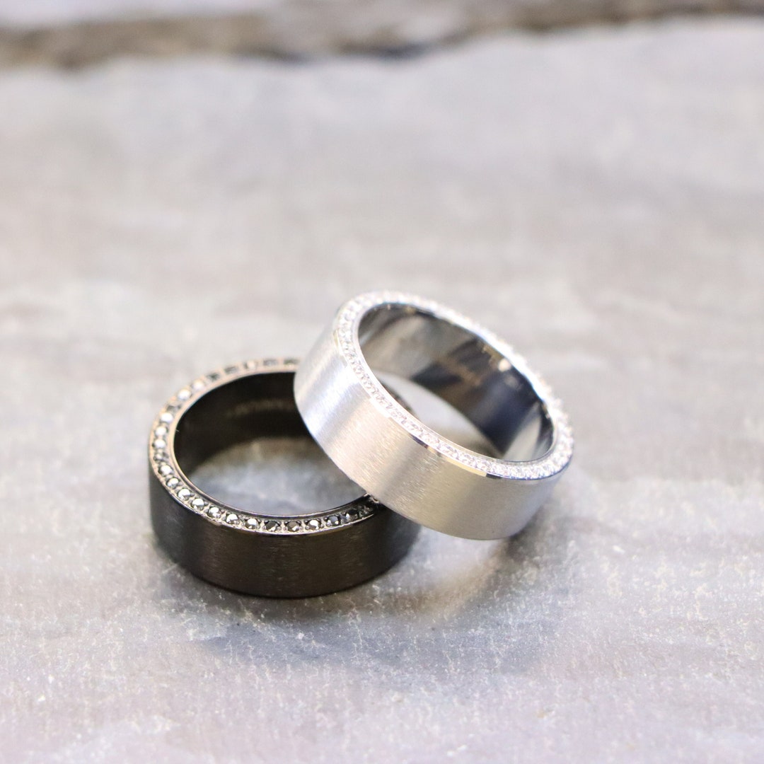 Women Anniversary Ring, Engagement Ring, Titanium Ring for Men's, Pure ...
