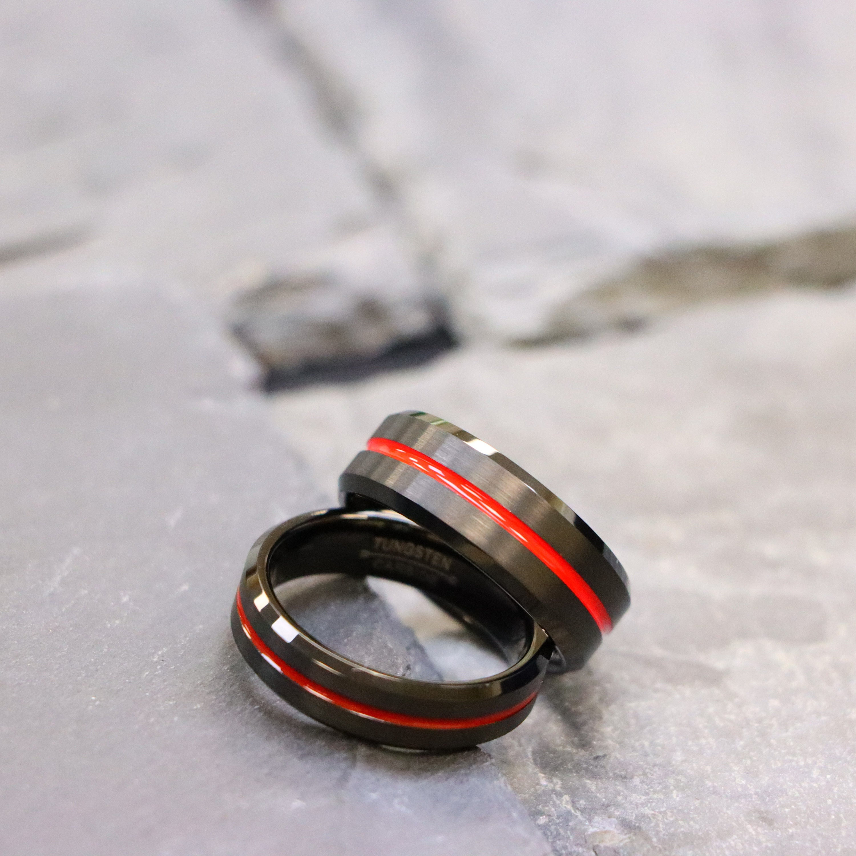 Mens Tungsten Ring, Black Wedding Band, Black and Red Ring, Mens Mens Tungsten Ring, Black Wedding Band, Black and Red Ring, Mens