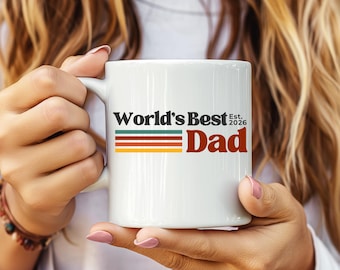 World's Best Dad Mug, Father's Day Gift from Kids, Retro Dad Coffee Cup