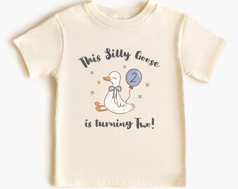 Mono de cumpleaños de One Silly Goose: camiseta personalizada de cumpleaños para niño, atuendo familiar personalizado a juego