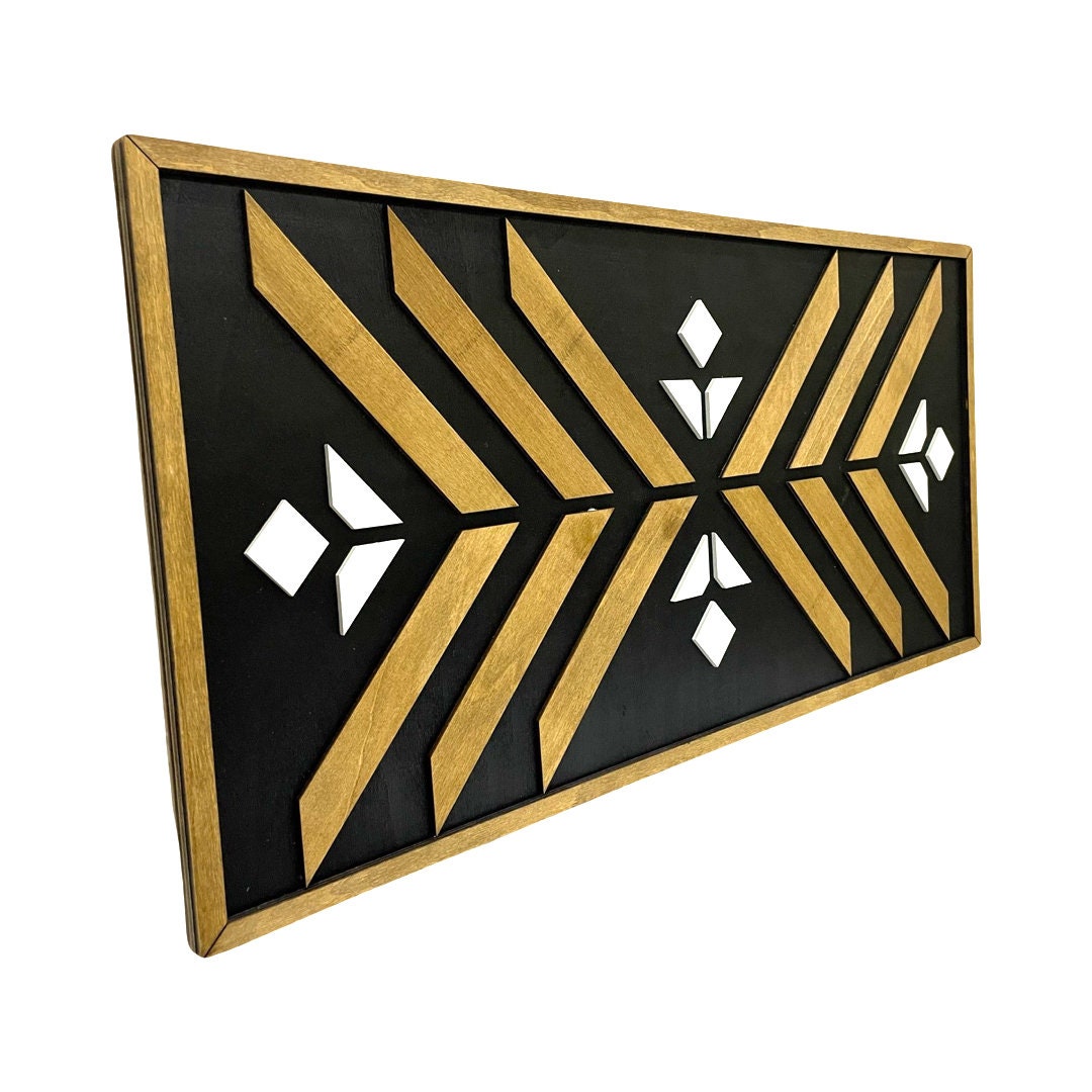 Geometric Wall Art, Wood Wall Art, Wooden Wall Art, Aztec Wood Wall Art